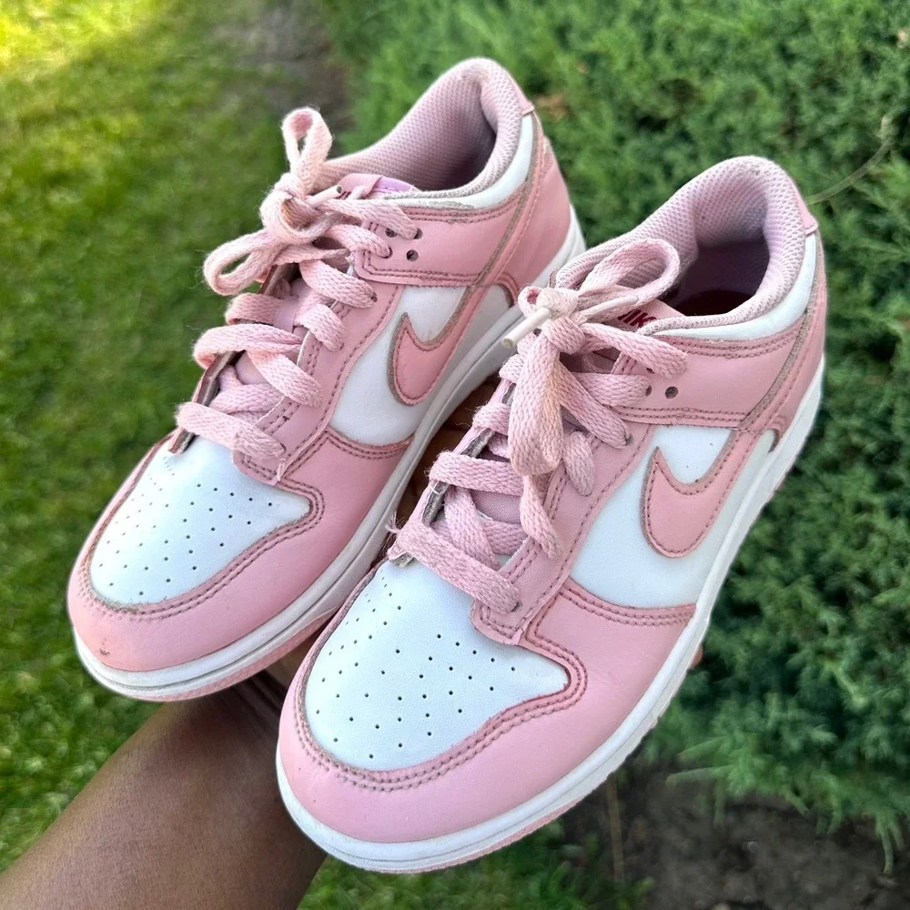 Nike Dunk Low Little Kids Athletic Shoes Size 2.5Y White Medium Soft Pink